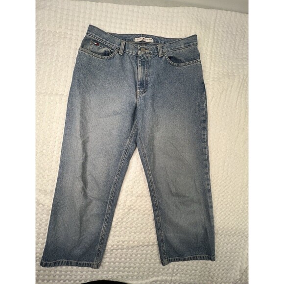 Vintage Tommy Hilfiger Jeans Womens 12 Y2k Cropped 25" Boyfriend Mid Rise Denim - Picture 4 of 16